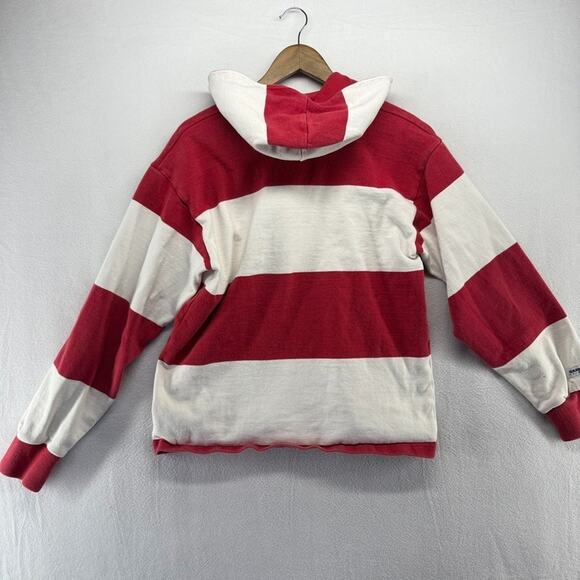 Vintage Oneonta State Rugby Shirt mens Small Red White Hooded Thick Heavy Cotton - Picture 9 of 11